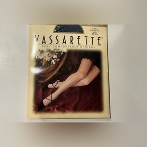 Vintage Vassarette TechnoShine Control Top Pantyhose NOS Gun Metal Size Long